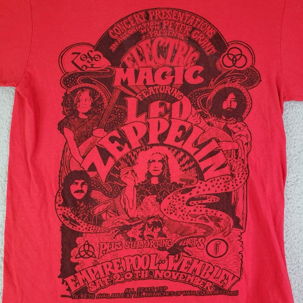 LED ZEPPELIN Electric Magic Licensed Rock T-Shirt 2011 Medium Mythgem Red SS - Picture 5 of 8